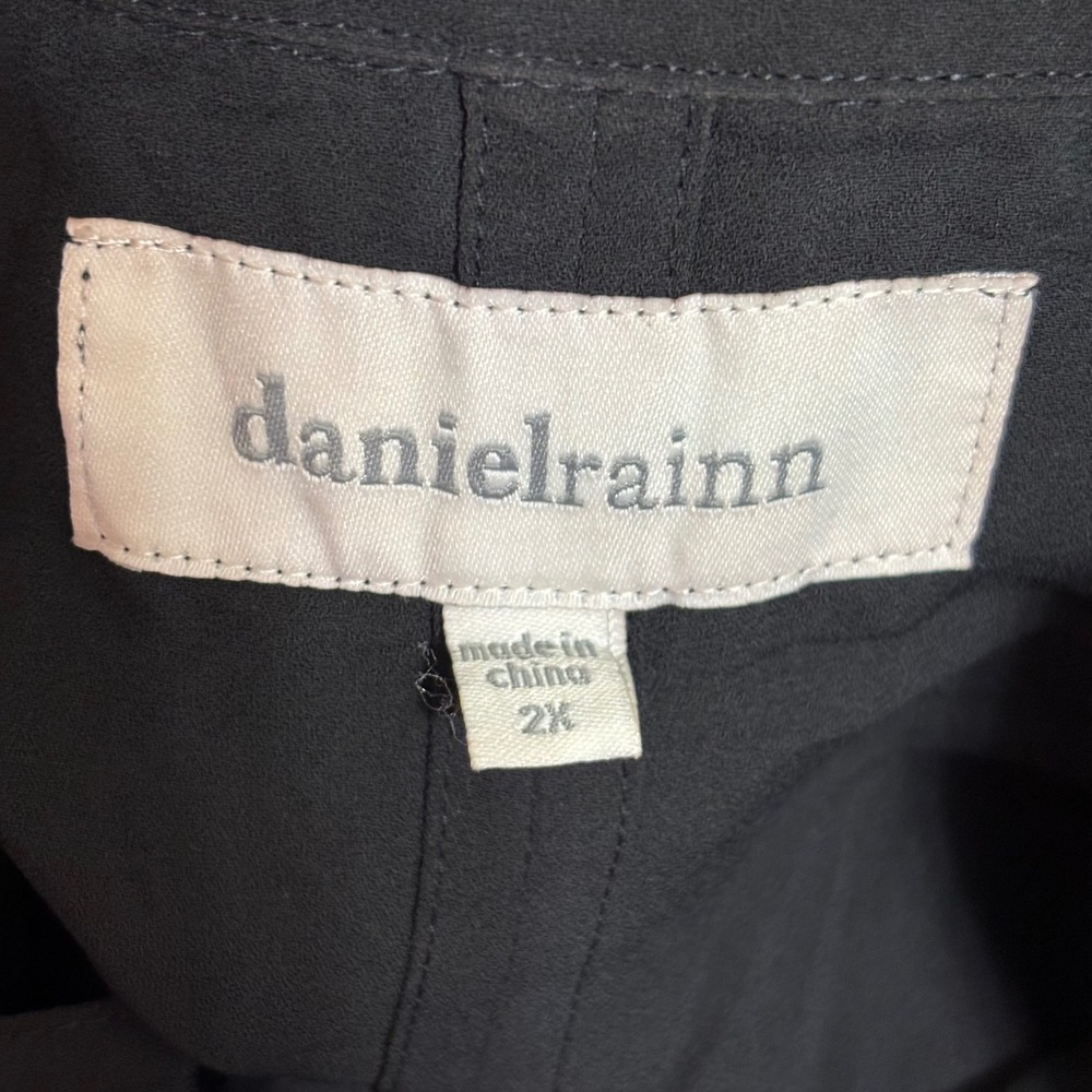 Black Hooded Utility Vest Plus Size 2X  Drawstring Pockets Daniel Rainn - Picture 2 of 8